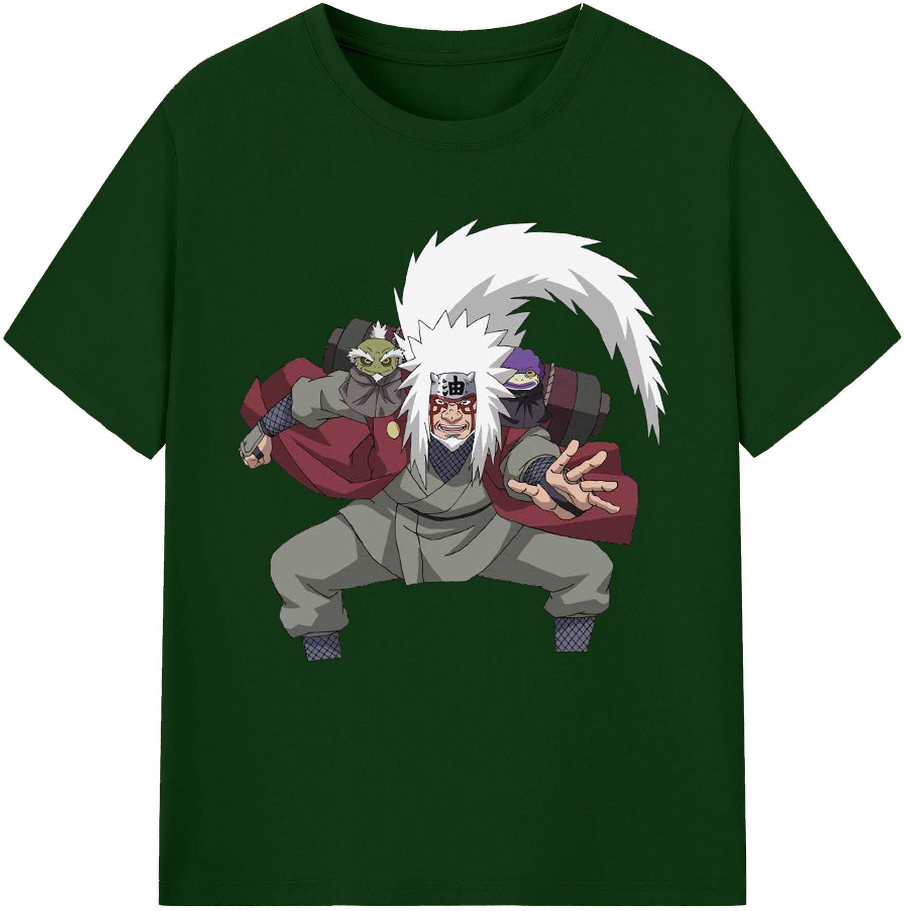 （画像用） NARUTO -ナルト- 自来也（じらいや） Jiraiya 綿100％半袖Tシャツ（フロントプリント）